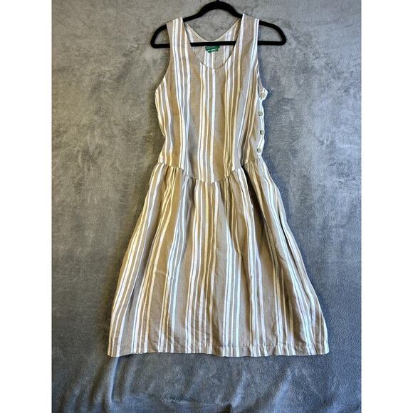 United Colors of Benetton 100% Linen Dress Fits like M (No Size Tag) Minimalist - Picture 1 of 10